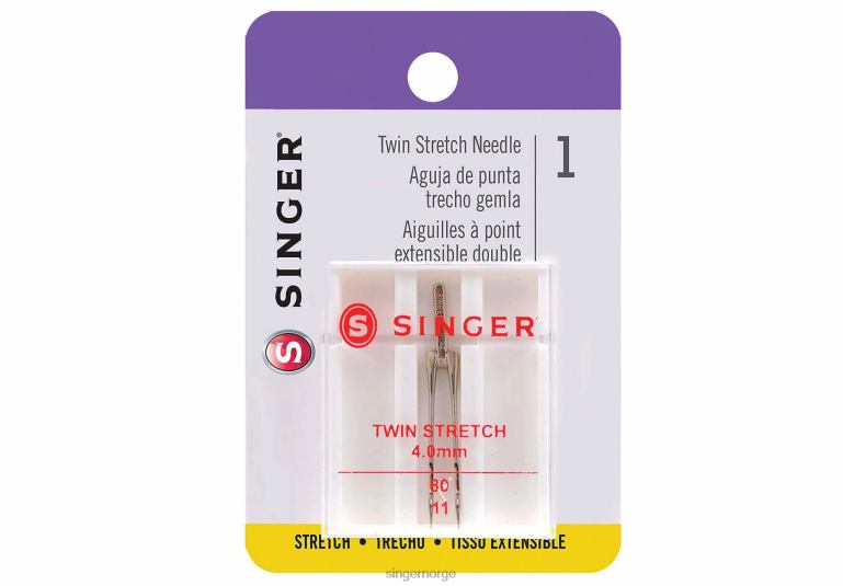 SINGER 4 mm tvilling-stretchpinner størrelse 80/11 tilbehør 2RH8Z92